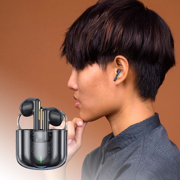 Transparent Bluetooth Headset Mini True Wireless Competition 5.2 Støjreduktion Space Capsule Cool Game Headset Sort