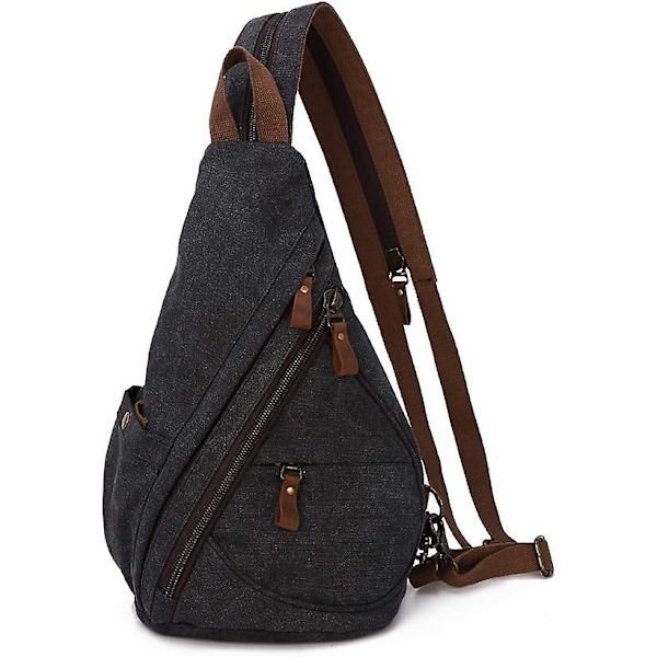 Kangaskassi olkalaukku - Pieni crossbody-reppu olkalaukku rento päiväretkireppu miesten ja naisten käyttöön
