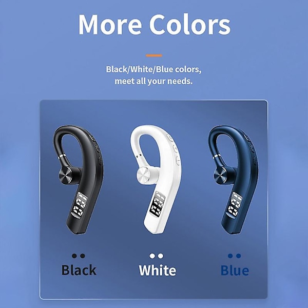 Bluetooth-headset trådløse headset Bluetooth 5.2 headset Led strømdisplay ørekrok forretnings trådløse ørepropper støyreduksjon Cvc 8.0 øretelefon