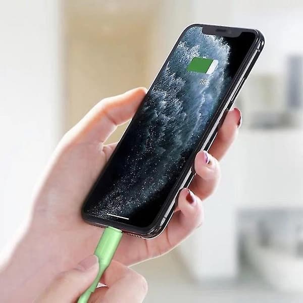 Datakabel 3-i-1 Universal 1,2m 8pin Type-c Micro Usb Hurtigopladningsledning Kompatibel Iphone Q（Grøn）