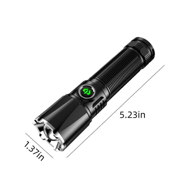 LED-taskulamppu, 1000 lumenin superkirkas taskulamppu, zoomaustoiminnolla, ladattava taskulamppu 4 tilalla