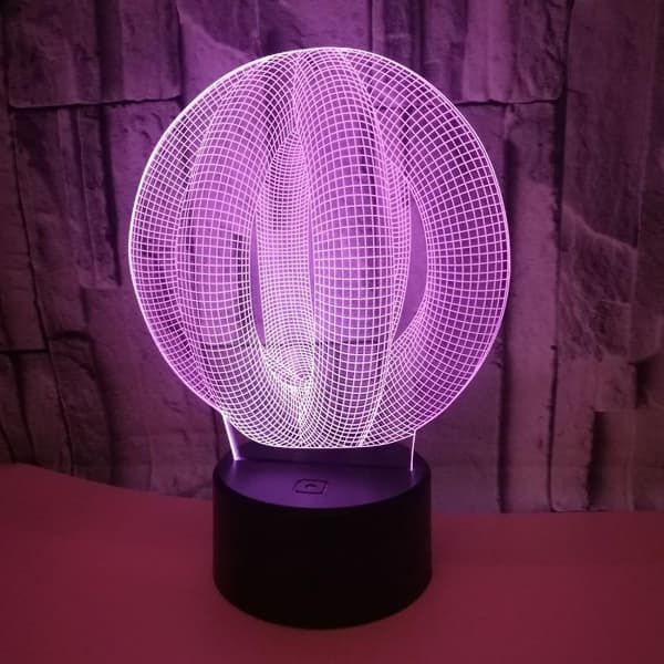 3D Abstrakt Nattlys LED-lys Optisk Illusjon