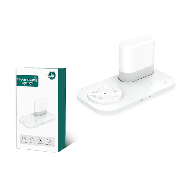 Atmosfære nattlys trådløs lader smart kreativ nattbord multifunksjonell bordlampe