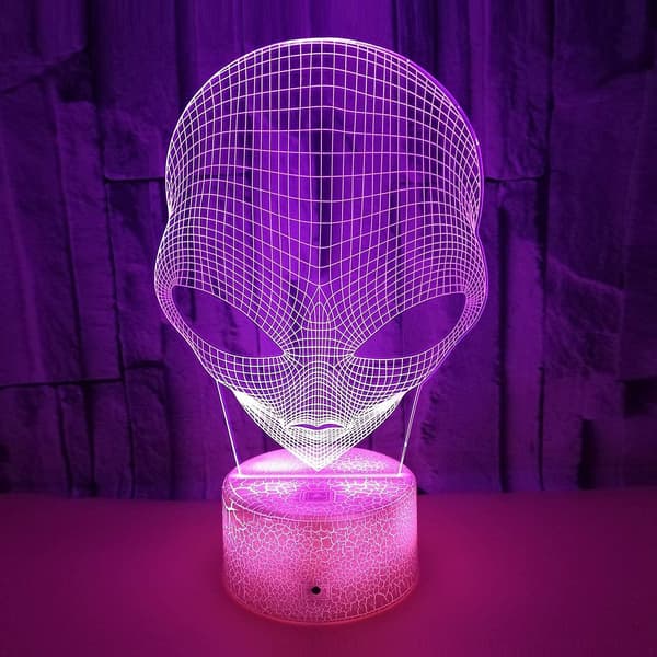 3D Natlys 16 Farver Skiftende Dæmpbar Alien