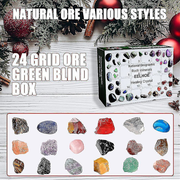 2023 Ore Advent Legetøj Nedtælling Kollektioner Til Børn Ædelsten, Fossiler Og Mineraler Kit Julekalendere-sz1