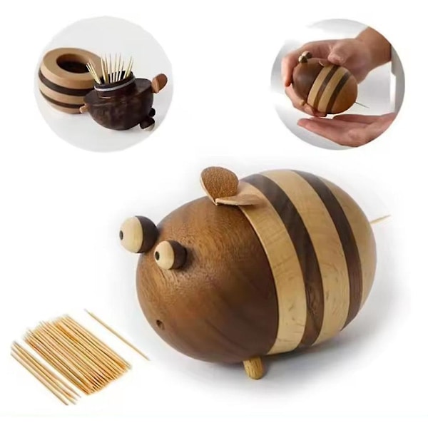 Tandstikholder Dispenser - Søde Dekor Idéer Træ Hjem（Som vist）