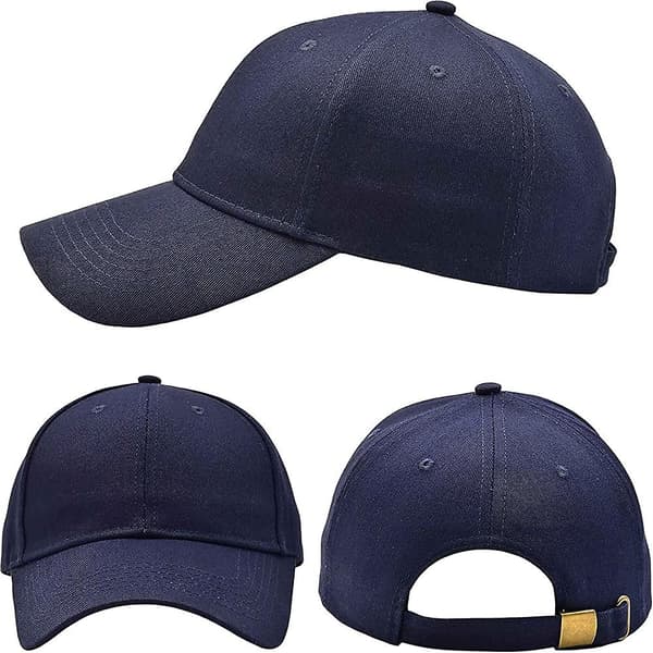 3 pakker Heilwiy Unisex Plain Cotton Strapback Baseball Hat Justerbar, One Size Fits Low Gift
