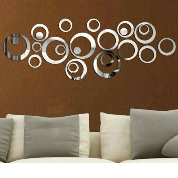 24 Circles DIA Mirror Sticker Wall Sticker Wall Decal Wall Sticker Self-adhesive