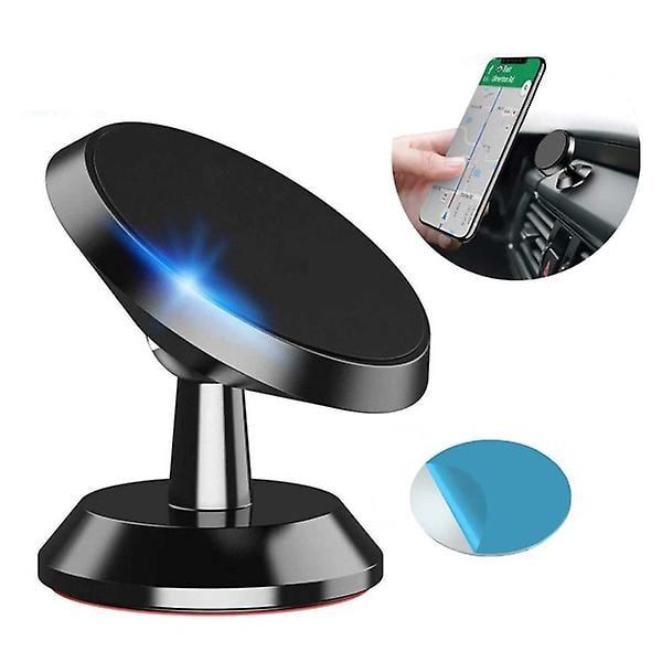 360 Rotatable Mobile Holder With Self-adhesive Magnet Car Holder Black Black