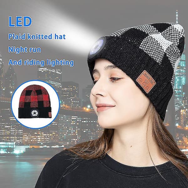Trådløs Bluetooth strikket lue V5.0 samtale stereo musikklue