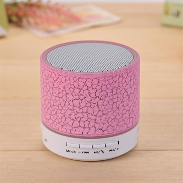 Bluetooth-kaiuttimet Kannettava langaton Led Mini Langaton Bluetooth-kaiutin A9 Led Yö Tf Usb Fm Musiikkiääni Tyhjennys（Pink）