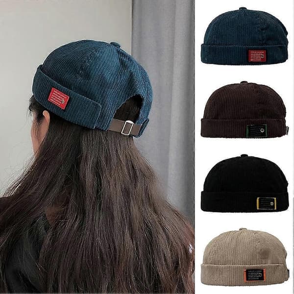 Corduroy Bucket Hat Hip Hop Stil Justerbart Reb Til Mænd Og Kvinder beige