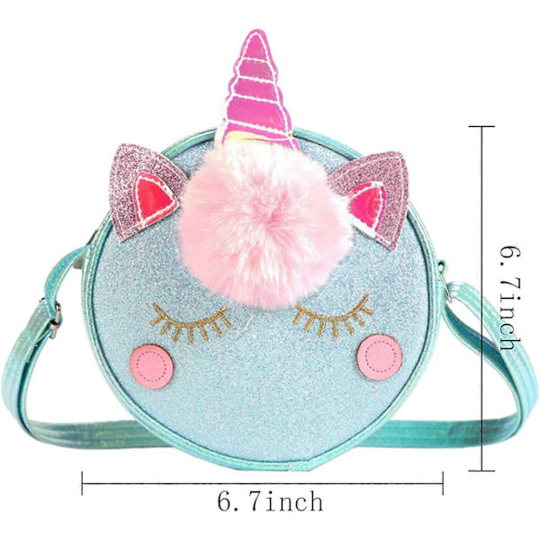 2 stycken små flickors crossbody-väskor Enhörning Skalväska Toddler Söt Prinsessa Handväska Axel Messenger Väska för Barn