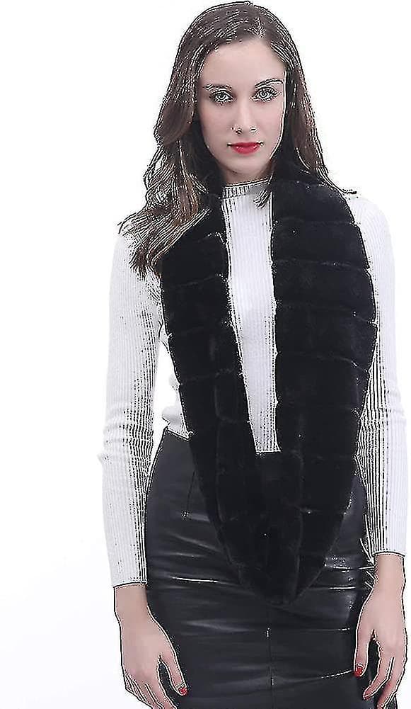 Faux Fur Vinter Dobbel Sløyfe Snood Skjerf