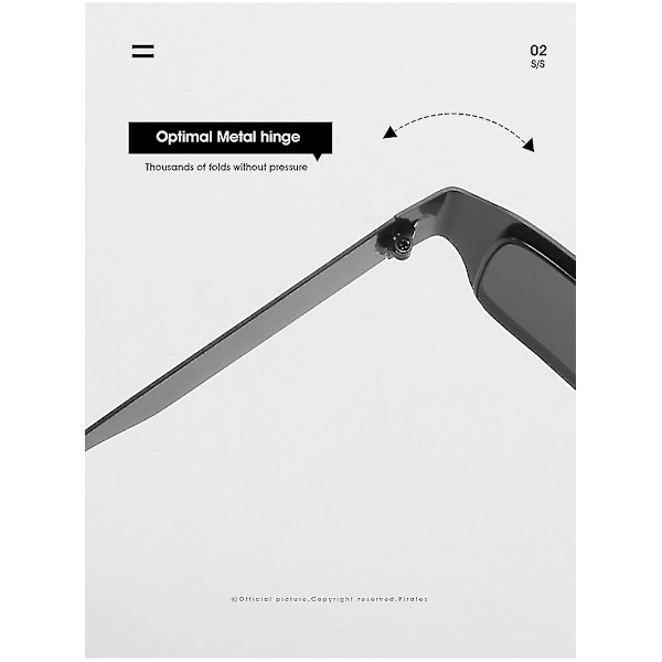 Røde vintage rektangulære solbriller til kvinder, metalramme i stål, små firkantede solbriller CAI936