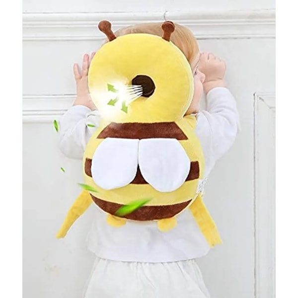 Baby huvudskydd ryggsäck, ryggskydd kudde, barn kudde toddler ryggsäck baby , gult bi, 30x20 cm