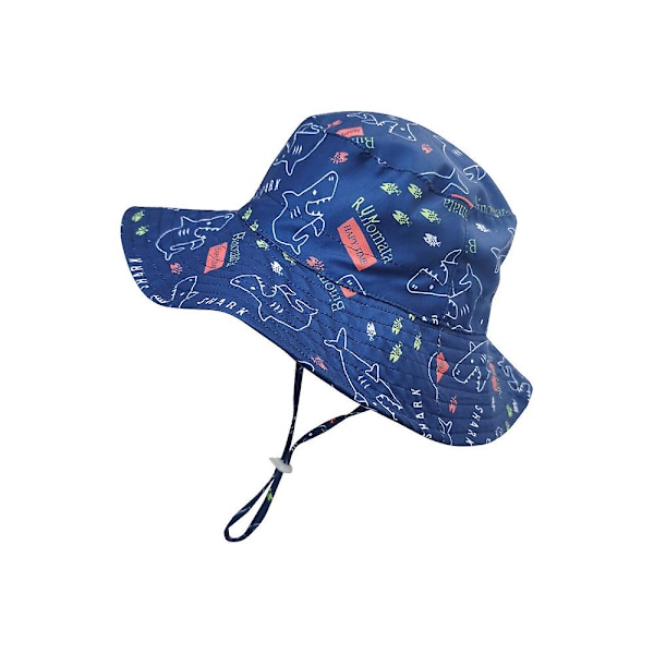 Dww-S-Shark Solhat Justerbar Bredskygget Solbeskyttelse UPF 50 til Baby Pige Dreng Spædbarn Børn Lillebarn Unisex