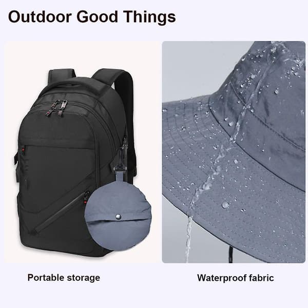 Sommar Vattentät Packbar Solhatt Bärbar Andningsbar Unisexhatt För Picknick Camping (Rosa)