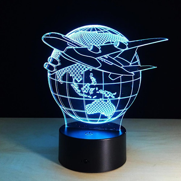3D illusion visuel nattelys skift LED skrivebordslampe soveværelse hjem indretning