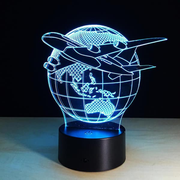 3D illusion visuell nattlampa ändra led skrivbordslampa sovrum heminredning