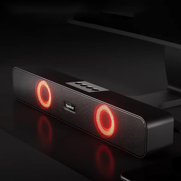Lille Bluetooth-højttaler Farverig Bluetooth-højttaler med lys, høj volumen stereo computer, multimedie Bluetooth-lyd