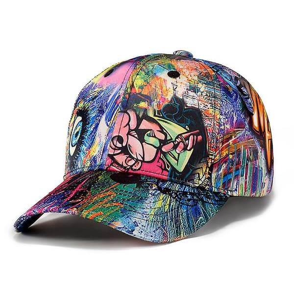 Abstrakt Graffiti Baseballcaps Justerbar Hurtigtørkende Polyester Pustende Solhatt For (K375)