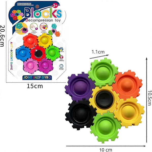 Roterande Magiska Bönor Fidget Leksaker Fidget Block och Fidget Spinner, Stressavlastande Leksaker, Kreativa Avkopplingspussel Leksaker för Pojkar Flickor Tonåringar & Vuxna