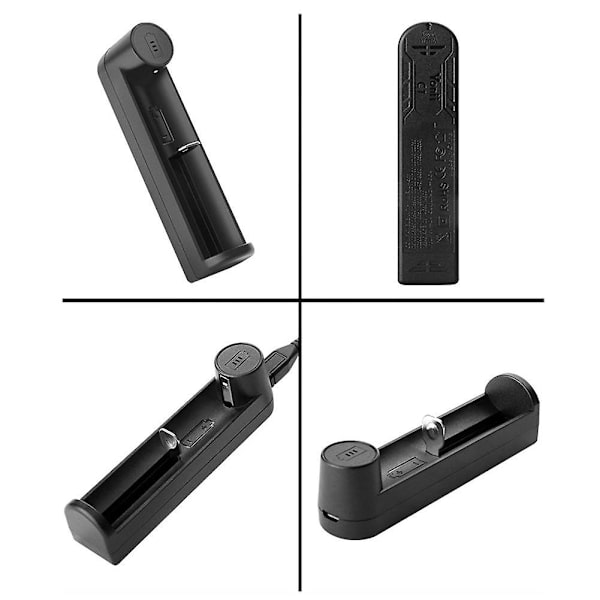 18650 Lithium Batterilader 26650 21700 18340 C1 Batterilader（Sort）