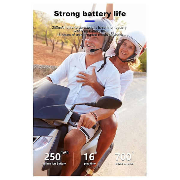 Motorcykelhjälm Headset Bluetooth V5.0 Trådlös Stereo Handsfree-högtalare Automatisk Svar Utomhus Cykling Hörlurar（Svart）