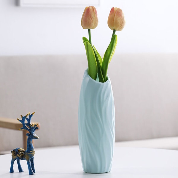 Vita keramikvaser för heminredning, pampasgräsvaser, bohemiska vaser. - Nordic Blue 902