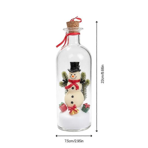 Julemelding Flaskepynt - Opptakbar juletregave for deling av juleønsker Snowman