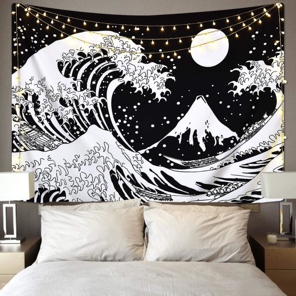 Japanese Wave Tapestry, kanagawa Great Wave Wall Tapestry, Wave Tapestry With Sol Tapestry