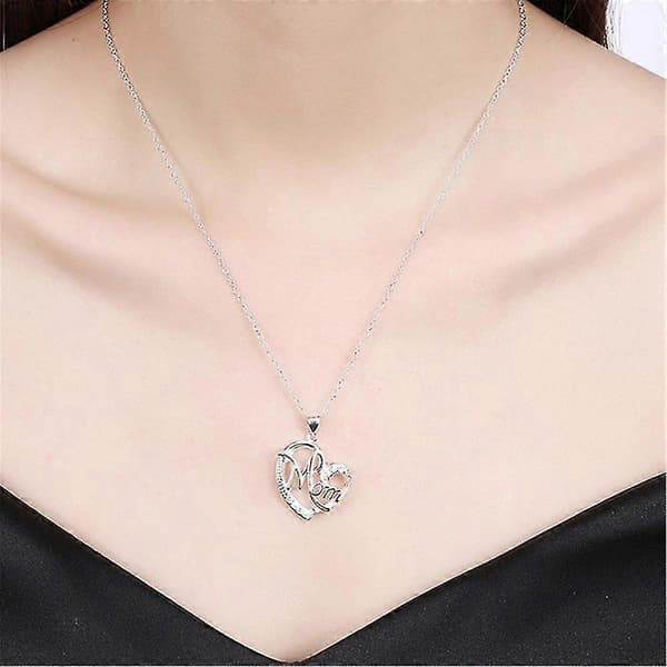 Exklusivt Mammakärleks Hjärta Halsband Smycke Present