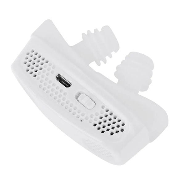 Anti-snarkningsenhet Mini CPAP Elektronisk anti-snarkningsenhet för sömnapné Stoppa snarkning för att stoppa (Färg: Vit)