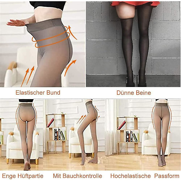 Termiske strømpebukser hudfarve, termiske strømpebukser kvinder, varme vinter leggings gave