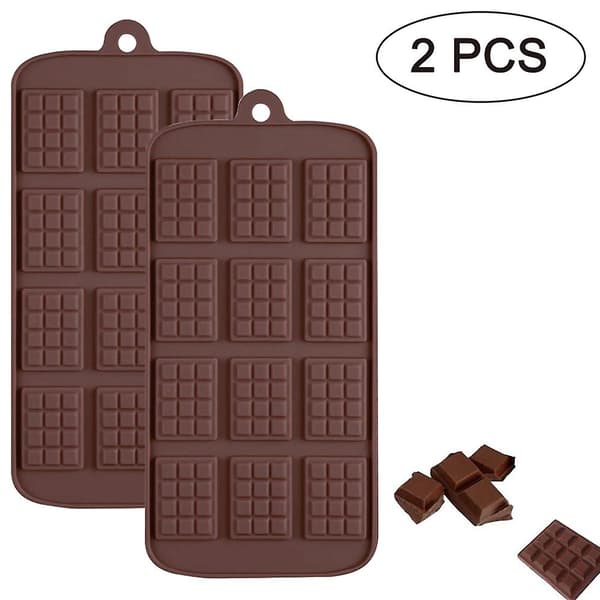 2 st 12 med chokladblockform - Chokladfärg | chokladform
