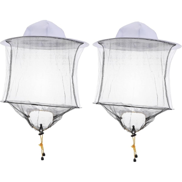 2-pack Biodlingshatt Bi Device Veil Vit Bee Hat Biodlingsansikte Mesh Hat Face Mesh Veil Hat