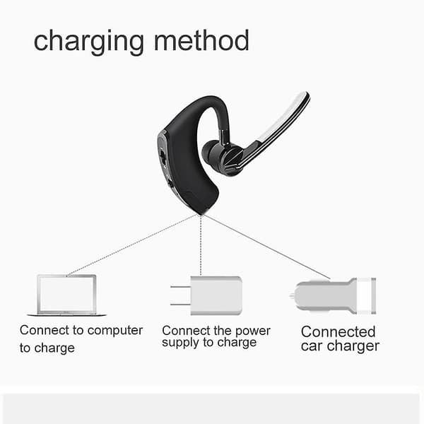 Ægte trådløs 5.0 bil Bluetooth-headset enkelt øre forretningshængende headset til Android og iOS