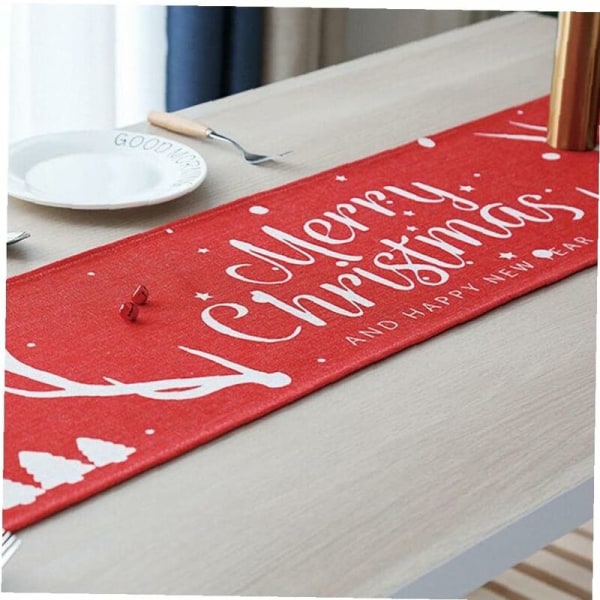 Annan juldekoration, tvättbar julbordslöpare, printed duk för god jul hjortar för semestersammankomster, middag, 30x240 cm,