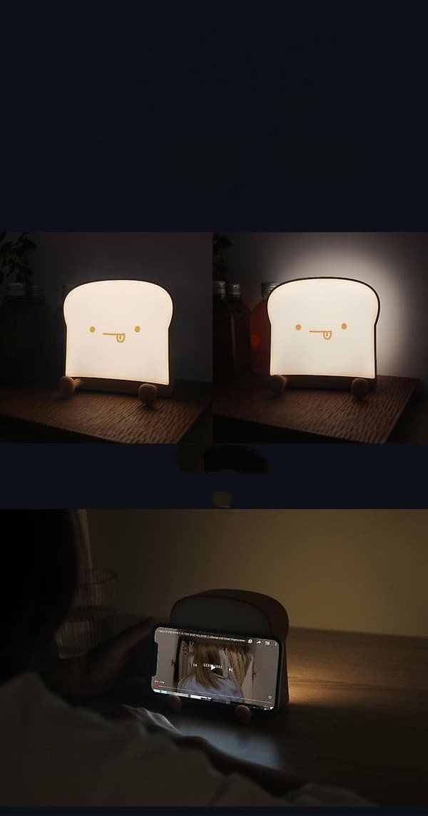 LED nattlys, toast nattlys, oppladbart nattlys