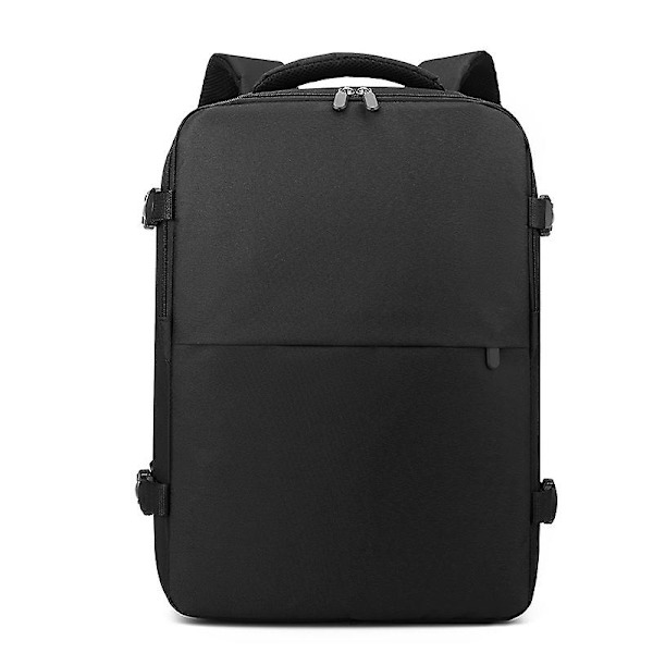 Men Backpack Backpack Korean Style Trendy Travel Casual Middle School School Bag Simple Double Layer Computer Bag（black）