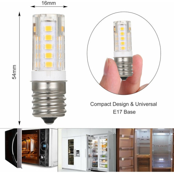 E17 pieni ruuvi LED-lamppu mikroaaltouuni tupakoitsija energiaa säästävä minijääkaappivalo lämmin valo 3000K 5W-E17-33 helmiä