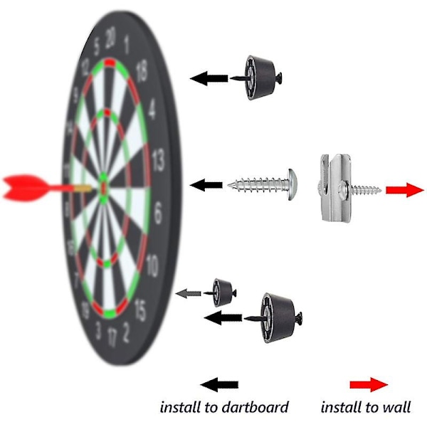 Dartboard-monteringssæt i rustfrit stål - Praktisk tilbehør til montering af dartboards på væggen (A)