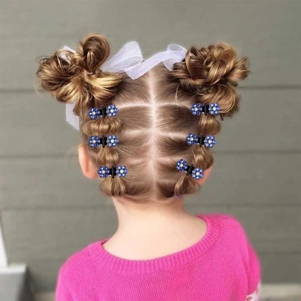 16 st Mini Claw Rhinestone Hårklämmor | Kvinnor Flickor Barn Hårklämmor | Glitter Tänder Klämmor för Bröllop Dansfest, Safir