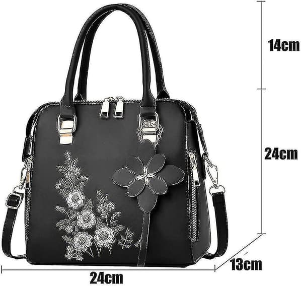 Håndtasker Damer Mode Enkle Broderede Crossbody Tasker Håndtasker Med Blomsterprint（gul）