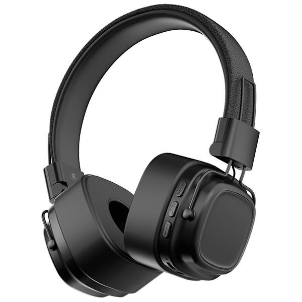 Bluetooth 5.3 Retro Trådløst Headset Tung Bass Hodetelefoner Mobil Datamaskin Multifunksjonelt Headset,A（Kul Svart）