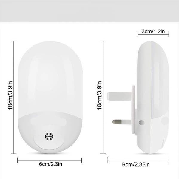 Dæmpbare LED-natlamper med skumrings-til-daggry-sensor, justerbar