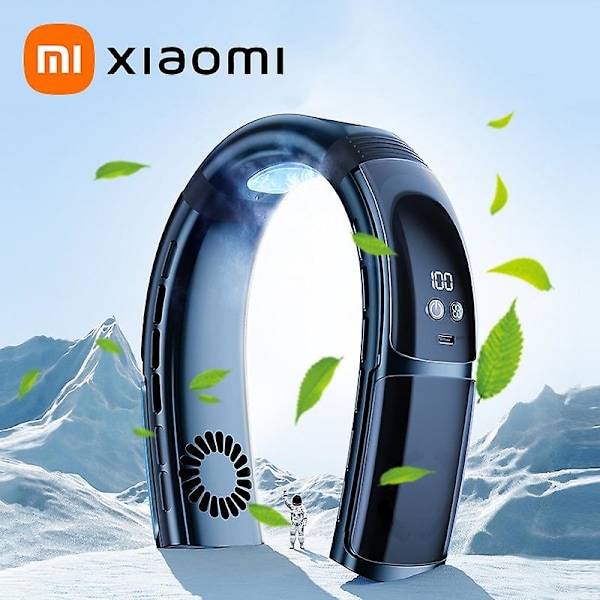 Xiaomi kannettava kaulapuhallin Lapoinen jäähdytyspuhallin 3 nopeutta Usb-ladattava riippuva kaulapuhallin retkeilyyn Ulkoilulaji Kaulakorupuhaltimet（3600mAh Sininen）