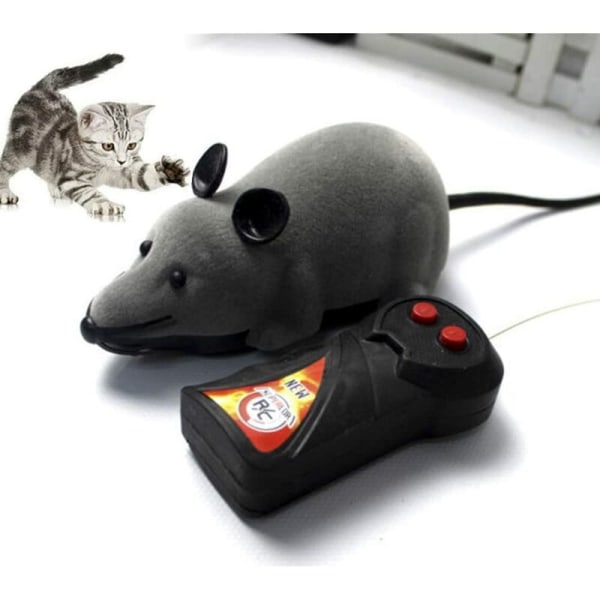 Trådløs fjernkontroll Rotte Lekemus for Cat Dog Funny Novelty Gift Grå
