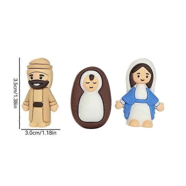 Mini PVC-figurer i blandede stilarter, julepynt, 30 stk. sæt
